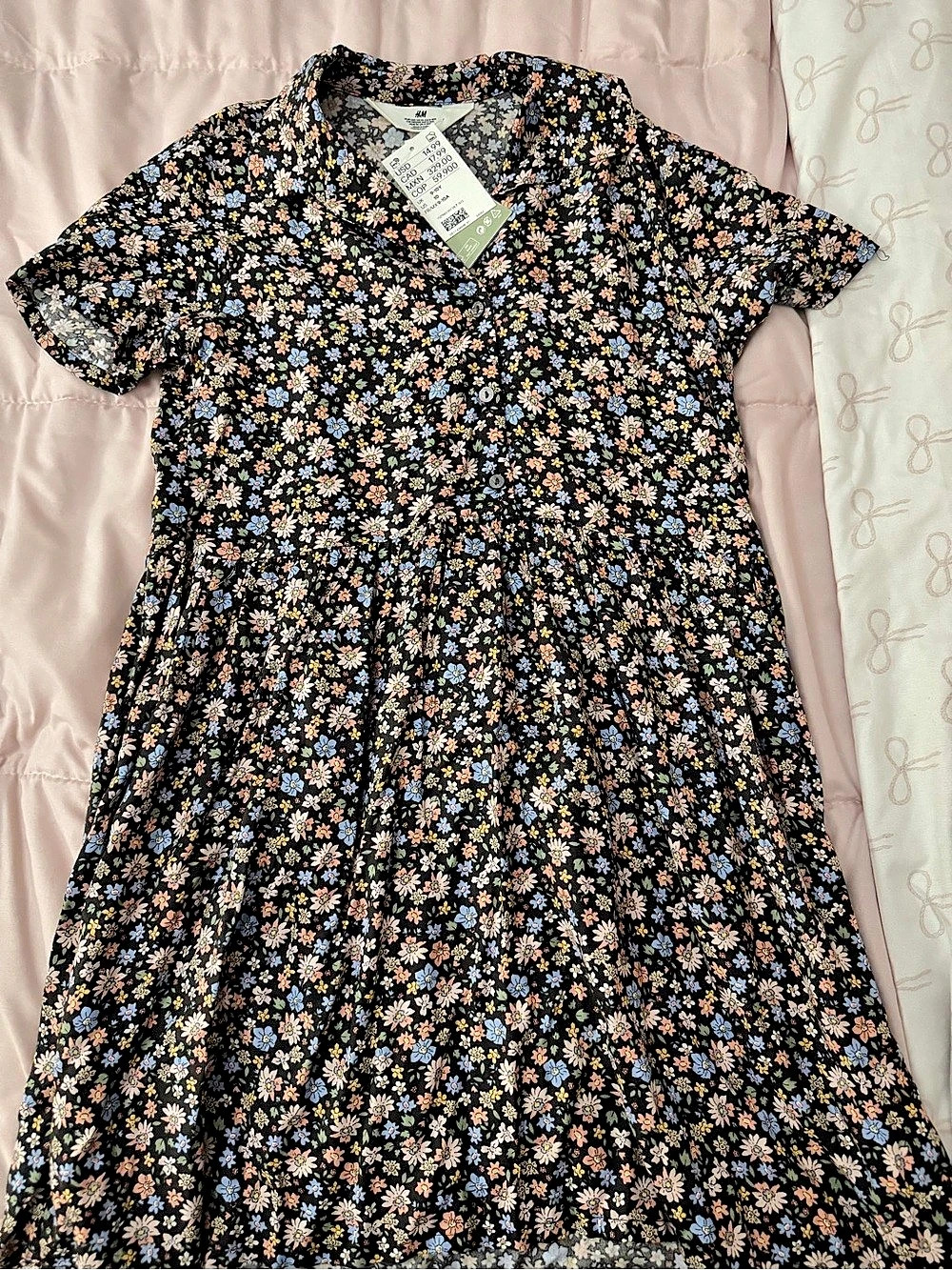 H&M Floral Maxi Dress in Black & Multicolor NWT